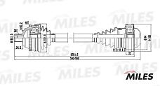 MILES GC00140 (GC00140) привод в сборе левый / правый VW t4 1.9d-2.5 (abs) (gkn 301322) gc00140