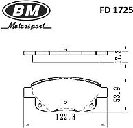 BM FD1725 (1371454 / 1433958 / 1530602) колодки тормозные дисковые |зад прав / лев |