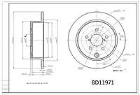MILES k011705 (K011705) диск тормозной Subaru (Субару) Forester (Форестер) / Impreza (Импреза) / xv 1.6 / 2.0 12- задний