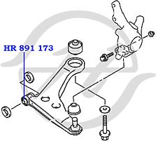 HANSE HR891171  сайлентблок нижнего рычага передней подвески, задний