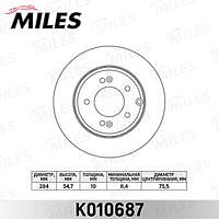 MILES K010687 (K010687) диск тормозной задний d284мм.  optima 12- /  Sonata (Соната) nf 05- (trw df4980) k010687