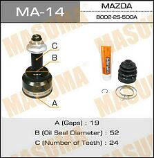 MASUMA MA-14 (B00225400A / B00322510 / B00322610) шрус 19x52x24 (16)
