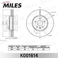 MILES K001614 (K001614) диск тормозной передний d300мм. Opel (Опель) mokKa (Ка) 12- (trw df6629) k001614