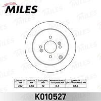 MILES K010527 (K010527) диск тормозной задний  Accent (Акцент) 05- / Getz (Гетц) 02- / i20 08- /  Rio (Рио) II 05- (trw df4803) k010527