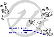 HANSE HB401211  опора шаровая нижнего рычага передней подвески, левая