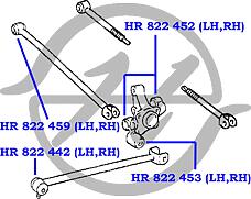 HANSE HR822441  сайлентблок нижнего продольного рычага задней подвески, передний и задний