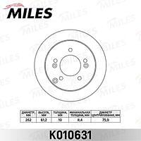 MILES K010631 (K010631) диск тормозной задний d262мм.  Sonata (Соната) (nf) / tucson 04- /  Sportage (Спортедж) 04- (trw df4281) k010631
