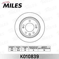 MILES K010839 (K010839) диск тормозной задний d262мм.  i30 / ix35 /  ceed / Sportage (Спортедж) (trw df6123) k010839