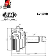 BM-Motorsport CV1070  шрус наружный с пыльником, abs cv1070