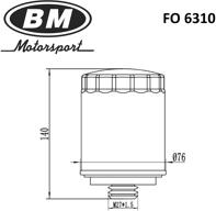 BM FO 6310 (FO6310 / FO6310_BM) фильтр масляный\ Audi (Ауди) a3 04> / a4 07>a5 1.8