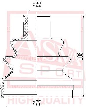 Пыльник ШРУСа (КОМПЛЕКТ БЕЗ СМАЗКИ) OPEL ASCONA/KADET