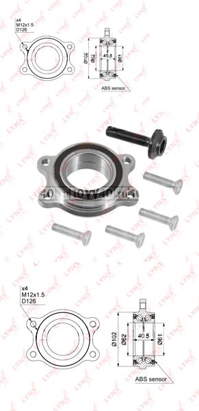 Подшипник ступицы AUDI A4 1.8T-3.2 08 / A5 1.8T-4.2 08 / A6 2.0D-3.0T 11 / A7 2.8-4.0T 10 / A8 2.0T-6.3 10 / Allroad 3.0T-3.0D 12 / Q5 2.0D-3.2 08 (2WD/4WD передняя)  WB-1002