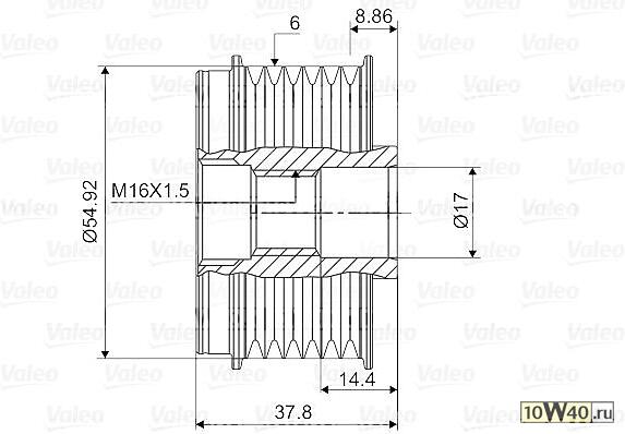 шкив генератора\  santa fe 2.4 / sonata 2.0,  sorento 2.4 09>