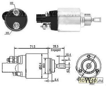реле втягивающее (oe) audi a3 (8p1) VW golf V 1.9 2.0 tdi