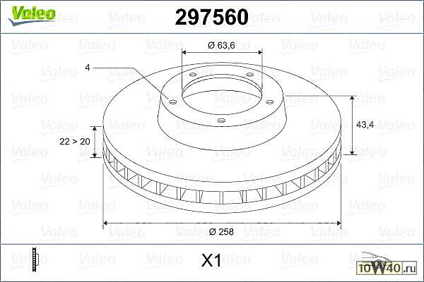 Диск тормозной перед FORD FIESTA IV 1.25-1.6 16V/1.8D 95-02, FOCUS 1.4-2.0/1.8D 99-04, FUSION 1.2-1.6/1.6D 04-12