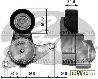 натяжитель руч.ремня с роликом opel / saab 2.8-3.6 02-