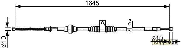 трос ручника л.\ mitsubishi asx 1.6-2.0 10>
