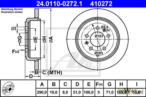 Диск тормозной задн, PEUGEOT: 607 2.0/2.0 HDI/2.0 HDi/2.2 16V/2.2 HDI/3.0 V6 24V 00-