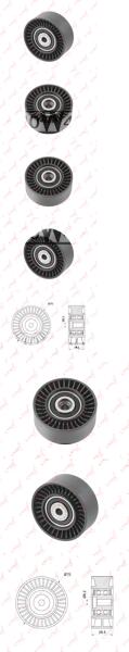 РОЛИК НАПРАВЛЯЮЩИЙ / ПРИВОДНОЙ AUDI A4 1.9D-2.0D 00-15 / A4 ALLROAD 2.0D 09-16 / A5 2.0D 08-12 / A6 2.0D 04-11 / Q5 2.0D 08, VW AMAROK 2.0D 10 / CRAFTER 2.0D 11-16 / TIGUAN 2.0D 07 / TRANSPORTER V-VI 2.0D 09