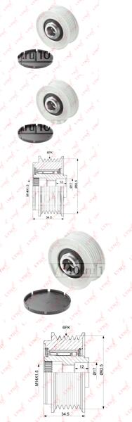 муфта свободного хода генератора \ sonata(nf / yf) 2.0-2.4 05>,  carens II-IIi 2.0муфта свободного хода генератора \ sonata(nf / yf) 2.0-2.4 05>,  carens II-IIi 2.0
