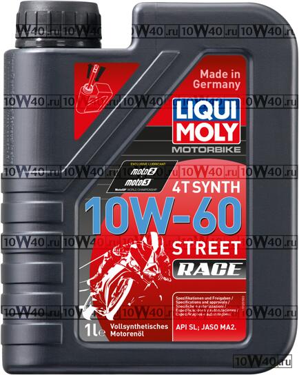 liquimoly 10w-60 racing synth 4t (1l) cинт.масло мот. д / мотоц.\ api-sl,jaso ma-2