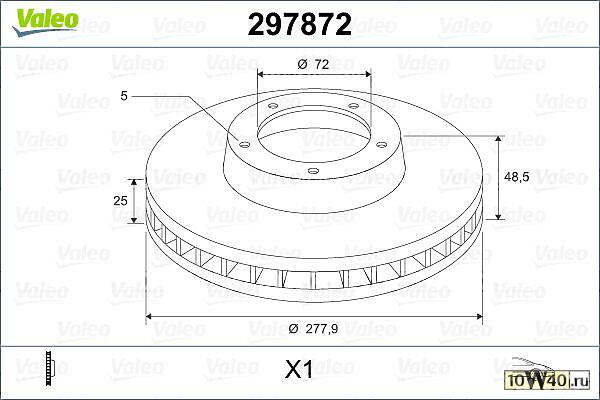 ДИСК ТОРМОЗНОЙ, MAZDA 3 BK14 03-09 ПЕРЕД X1
