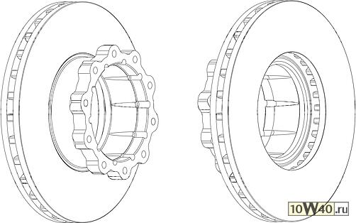 диск торм передн / задн вентил 438 / 235x45 / 135 10n-m14x1.5\omn mb o350 / o405