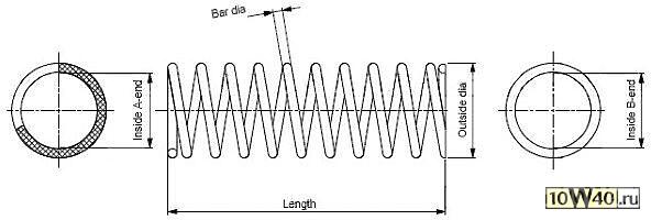 пружина передняя  Mitsubishi Space Wagon 2.4 except 4WD 98>
