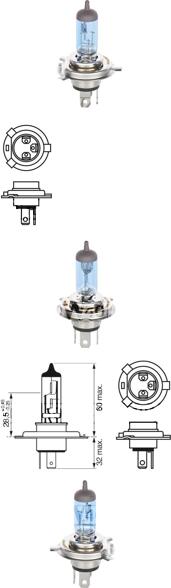 Лампа H4 60/55W P43t Xenon Blue (blister 1шт.)