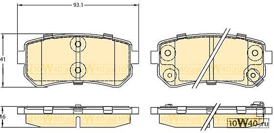 Колодки тормозные  CEED/RIO/SPORTAGE/ ACCENT/i20/i30/ix35 задние 6134219
