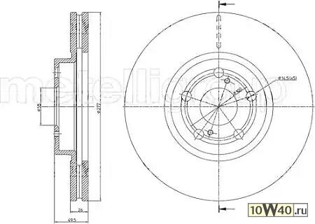 диск тормозной передний d277\ toyota avensis 1.8 / 2.0 03-08