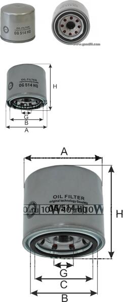 Фильтр масляный двигателя OG514HQ