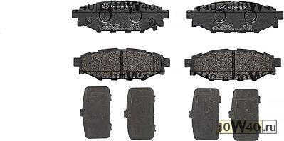 Колодки тормозные дисковые SUBARU: BRZ 12-, FORESTER 08-, 13-, IMPREZA 07-,11-, LEGACY 03-, 09-, OUT