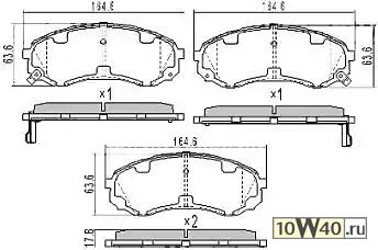 колодки дисковые передние\  carnival 2.7i v6 / 2.9crdi 06>