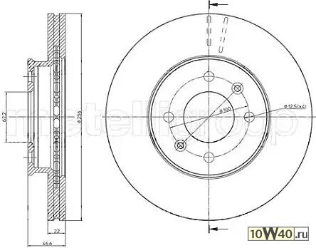 диск тормозной передний\  accent,  rio 1.4 / 1.6 / 1.5crdi 05>