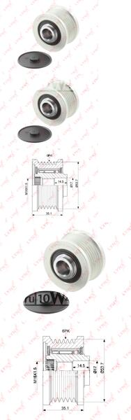 муфта свободного хода генератора bmw 3(e46) 2.0d-3.0d 99-05 / 5(e60) 2.0d-3.0d 04-10 / 7(e65-e67) 3.