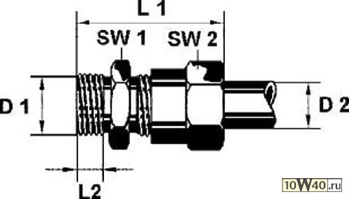 фитинг резьб.прямой d8-m22 (м) l40 под ключ sw17-27 вставн\