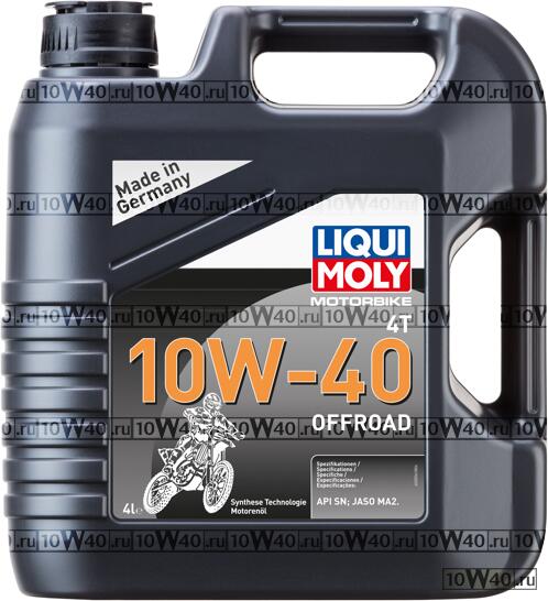 liquimoly 10w40 motorbike 4t offroad (4l) (нс-синт.) масло моторное для квадроциклов\ api sl, ma-2