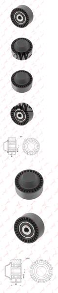 Ролик направляющий / приводной подходит для CITROEN Berlingo(MF/B9) 1.1-1.6 96 / C1 II 1.2 14 / C3 II 1.0-1.2 12 / C4 I-II 1.2-1.6 04 / C-Elysse 1.2 12, PEUGEOT 108 1.2 14 / 2008 1.2 PB-7119