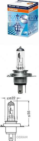 лампа 64193sup h4 12v (60 / 55w) p43t-38 + 30 % света