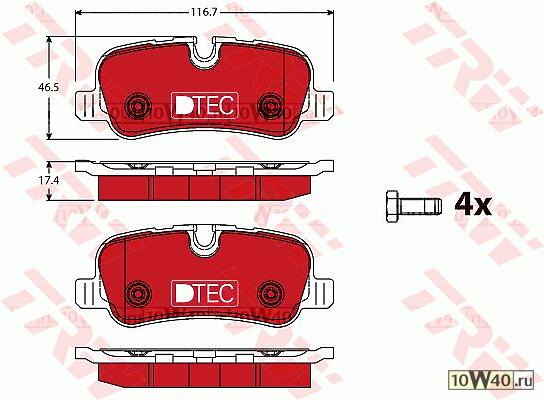 gdb1632dte колодки дисковые задние\ land rover discovery / range rover 5.0 / 3.0td 09>