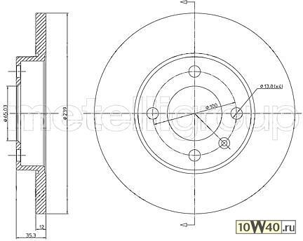 диск тормозной передний\ audi 80,VW golf / passat / polo 1.1-1.8 / 1.9sdi <01