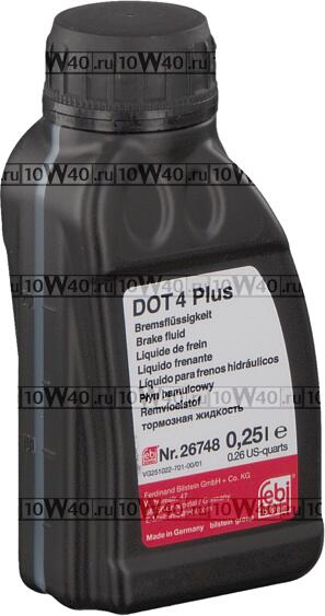 жидкость тормозная dot4 plus 0 25l