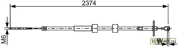 Трос ручного тормоза
