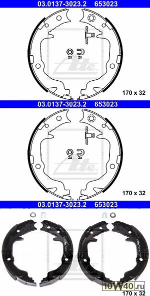 КОЛОДКИ РУЧНИКА CIT C4 AIRCROSS 12-/PGT 4007/4008 10-/MIT OUTLANDER 06-/ASX/LANCER 08- 170X32