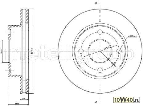 диск тормозной metelli