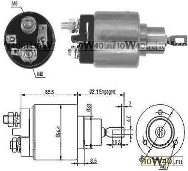 реле втягивающее VW golf II 1.6 td  transporter IV 2.5 tdi