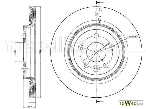 диск тормозной задн. (для эл / стоян.тормоза) d=302mm volvo s60 II s80 II v70 III xc70 II 2007-