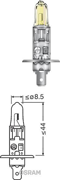 лампа allseason 1шт. (h1) 12v 55w p14.5s +30% света, цвет. темп. 3000к\