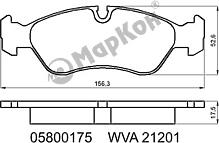 MARKON 05800175 (1605089 / 1605454 / 1605696) колодки дисковые п.\ Opel (Опель) Omega (Омега) a 1.8-2.3td 88-94 / vectra a / b 1.4-2.0di 88-02